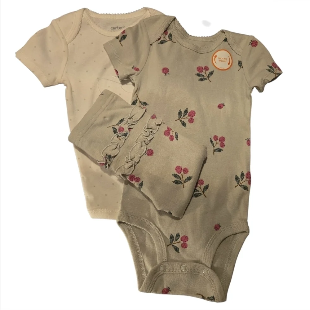 Carter's Green/Pink/White 3 Piece Outfit Set-9mos NWT